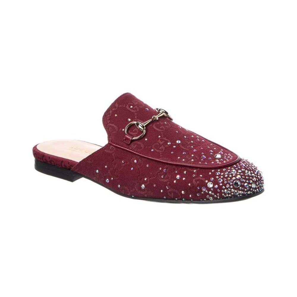 Gucci Princetown Gg Canvas Mule, Red